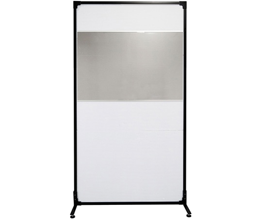 岐阜プラスチック工業 抗菌ウォール 軽量タイプ アジャスター仕様 フル(透明窓付き)パネル ブラック FS5-1018F 1個(ご注文単位1個)【直送品】