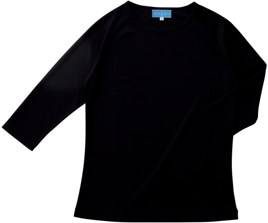 KAZEN インナーTシャツ（男女兼用）クロ M 233-05 1枚（ご注文単位1枚）【直送品】