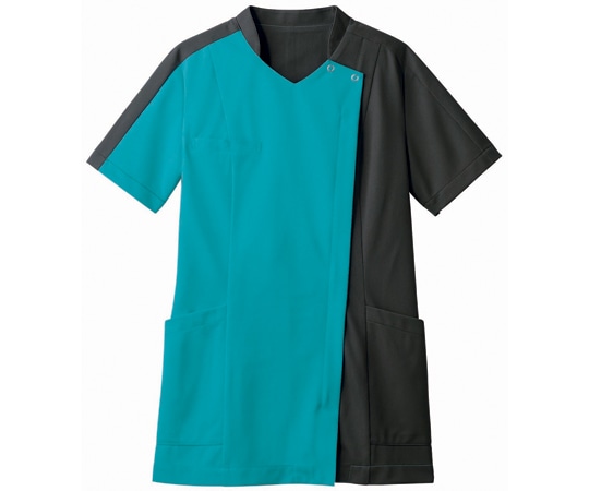 住商モンブラン スクラブ レディス 半袖 ピーコックグリーン/チャコールグレイ M 73-2234 M 1枚（ご注文単位1枚）【直送品】