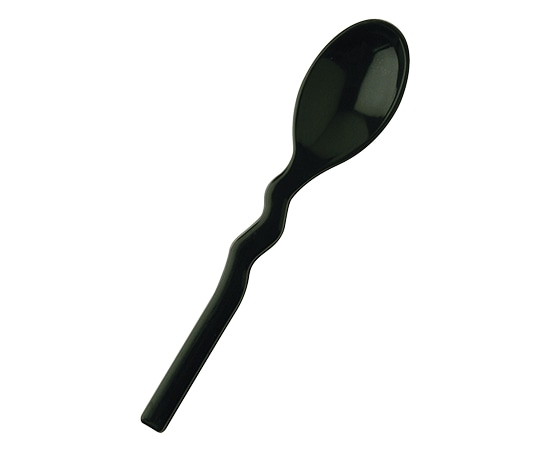 岡部洋食器製作所 口あたりやさしいスプーン （ウェービー・深型） ブラック KU-21BK 1個（ご注文単位1個）【直送品】