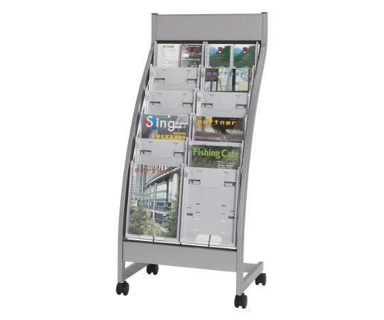 ナカキン パンフレットスタンド 2列6段 ホワイト PSL-C206-W 1台（ご注文単位1台）【直送品】