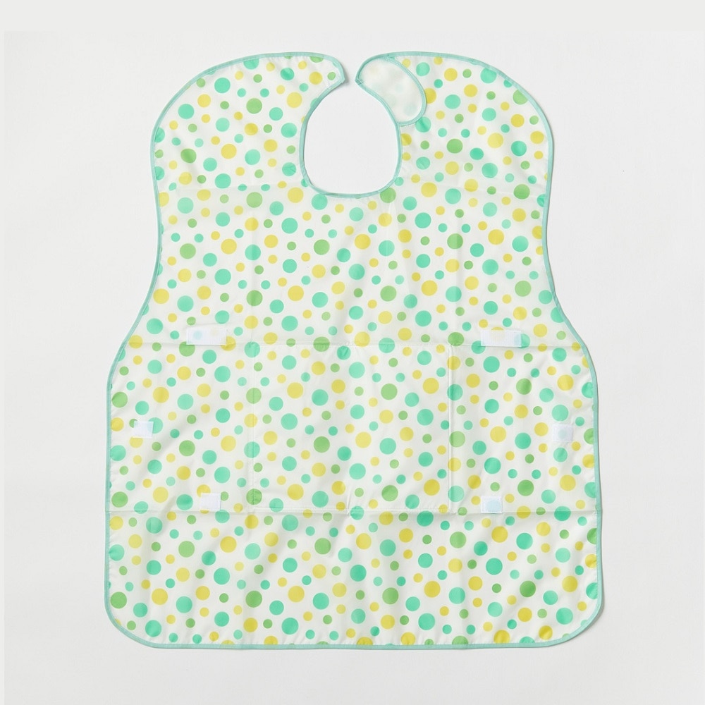 アルファメディカル 食事用エプロン 水玉柄 SP(グリーン) 1枚(ご注文単位1枚)【直送品】