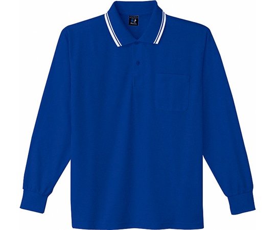 WHISEL(自重堂) 長袖ポロシャツ ロイヤル ブルー L 85264 1枚(ご注文単位1枚)【直送品】