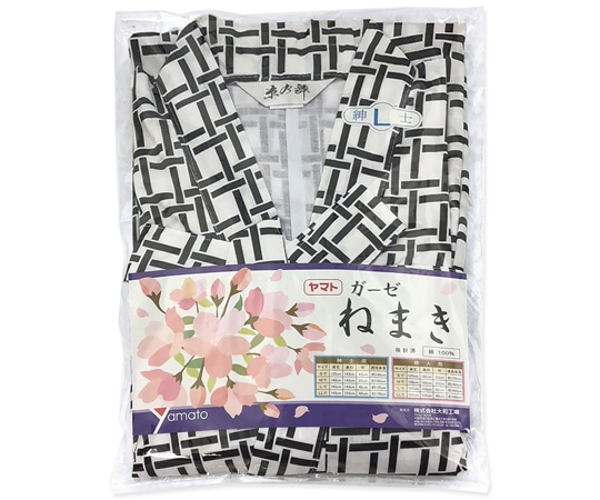 Yamato（大和工場） ご尊体用ガーゼ寝巻き 紳士用 M 袖テープ式 695475 1枚（ご注文単位1枚）【直送品】