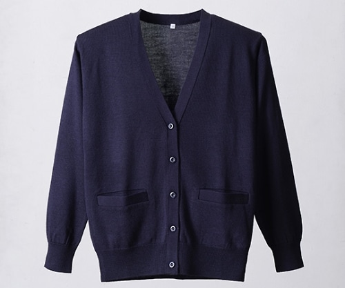 ディーフェイズ 抗ピルポケット付カーディガン 濃紺 M D-1010 1枚(ご注文単位1枚)【直送品】