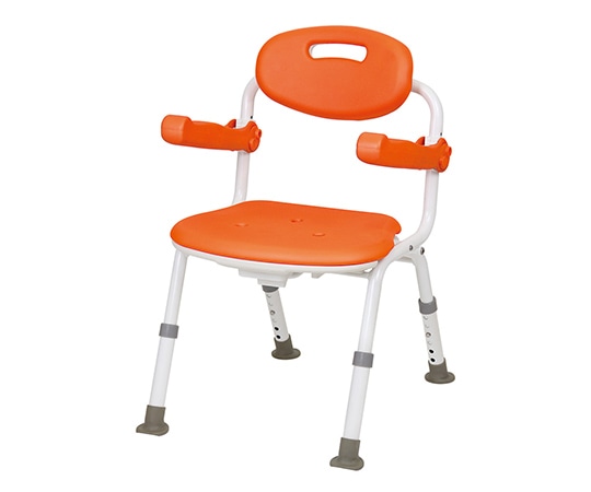 幸和製作所 テイコブワンタッチ折りたたみシャワーチェア（ミドル） レッドオレンジ BSU11 1個（ご注文単位1個）【直送品】