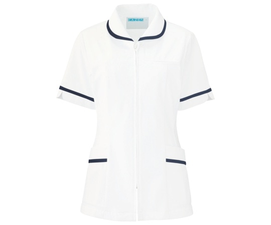 KAZEN レディスジャケット半袖 ネイビー LL 101-28 LL 1枚(ご注文単位1枚)【直送品】