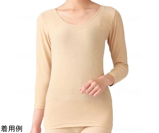 ラック産業 天然泥パックインナー 婦人8分袖シャツ フリー ベージュ 86316000 1枚（ご注文単位1枚）【直送品】