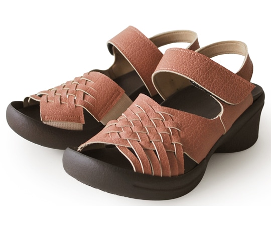 リゲッタ 編み込みベルトサンダル コーラル L（24.0~24.5） R2686-COR-L 1足（ご注文単位1足）【直送品】