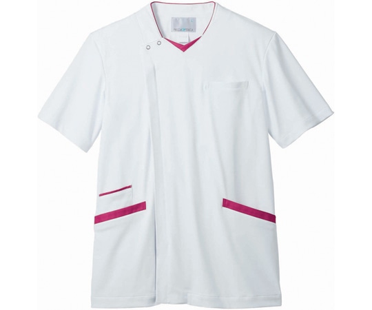 住商モンブラン スクラブ メンズ 半袖 白/バーガンディ S 72-1348 S 1枚（ご注文単位1枚）【直送品】