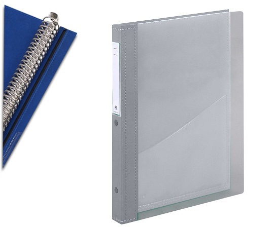 LIHITLAB カルテブック A4・30穴・クリヤー シルバー CYC4-30L-6 1冊（ご注文単位1冊）【直送品】