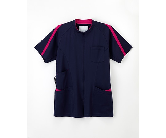 ナガイレーベン 男女兼用上衣 ネイビー+ピンク LL AY-4227 1枚（ご注文単位1枚）【直送品】