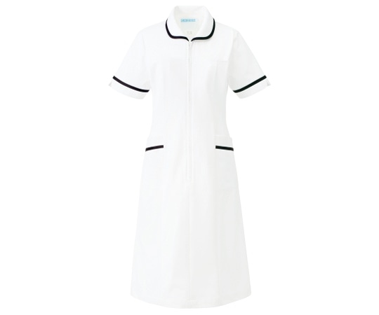 KAZEN ワンピース半袖 ネイビー L 021-28 L 1枚（ご注文単位1枚）【直送品】