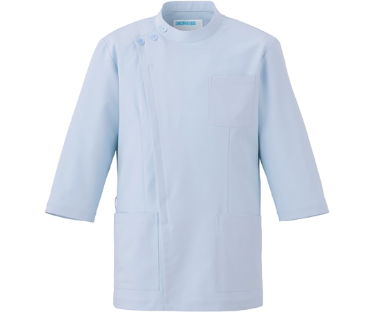 KAZEN ジャケット七分袖男女兼用 サックス LL 763-41L 1枚（ご注文単位1枚）【直送品】