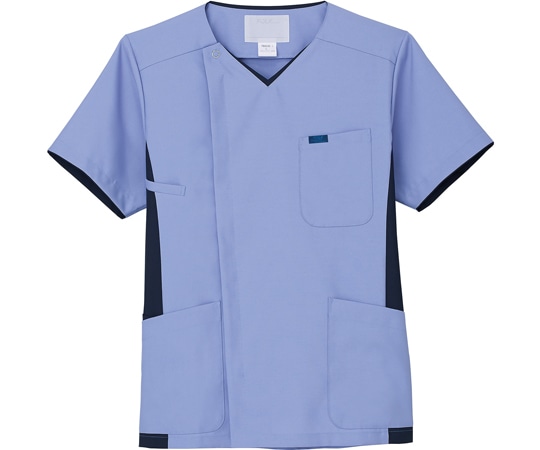 フォーク メンズジップスクラブR サックス×ダークネイビー BL 7025SC-2 1枚（ご注文単位1枚）【直送品】