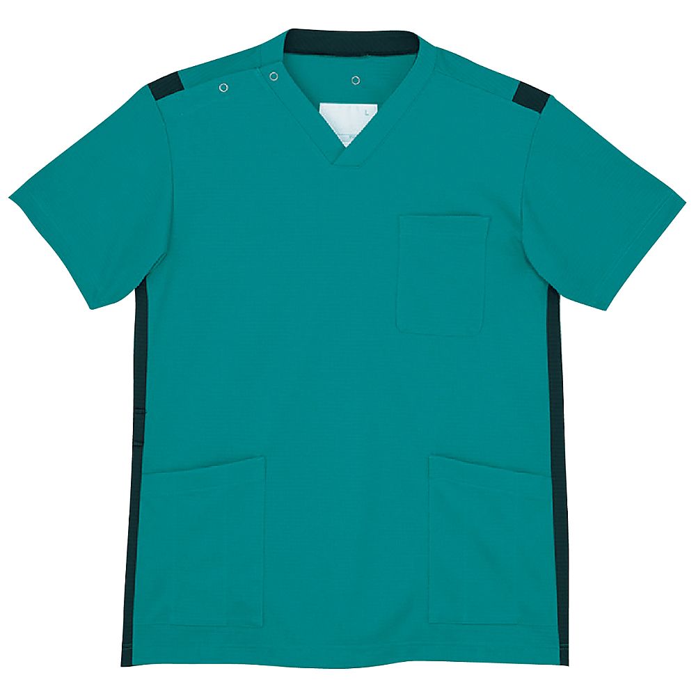 KIRAKU（トンボ） スクラブ ピーコックグリーン LL（身丈74cm） CM305-46 LL 1枚（ご注文単位1枚）【直送品】