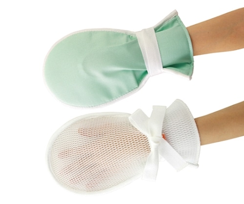 ケアファッション まもっ手 サラサラ(両手) ホワイト×グリーン 38459 1組(ご注文単位1組)【直送品】