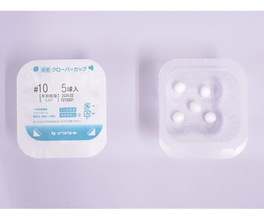 イワツキ 滅菌クローバーカップ 綿球 #10 5球 24個入 001-10476 1箱（ご注文単位1箱）【直送品】