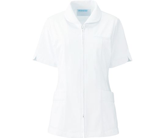 KAZEN レディスジャケット半袖 白 3L 101-20 3L 1枚（ご注文単位1枚）【直送品】