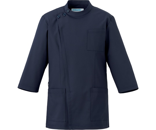 KAZEN ジャケット七分袖男女兼用 ネイビー L 763-48 1枚(ご注文単位1枚)【直送品】