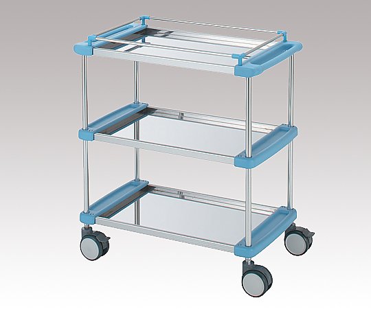 日進医療器 回診車（ナーシングカート）  引出し無し 3段ブルー 790×450×909mm TY-416-3 1台（ご注文単位1台）【直送品】