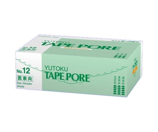 祐徳薬品工業 テープポア NO.12 12mm×9m 1個（24巻入） 937-01031 1個（ご注文単位1個）【直送品】