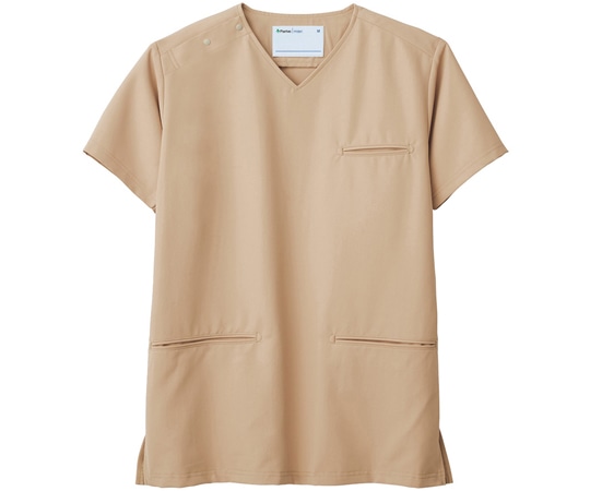 ミドリ安全 作業服 メディカルウェア ベルデクセル 男女兼用 セットアップスクラブ VEM6001上 ベージュ LL VEM6001-UE-LL 1着(ご注文単位1着)【直送品】