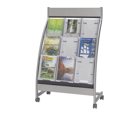 ナカキン パンフレットスタンド 3列3段（全画表示タイプ） ホワイト PSL-C303-W 1台（ご注文単位1台）【直送品】