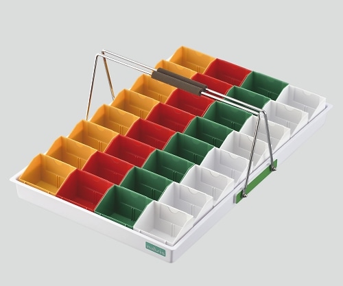 ナビス（アズワン） 散薬用トレー 32人用 緑・白・赤・黄 （Nケースタイプ） N-32RC（32人用） 1セット（ご注文単位1セット）【直送品】