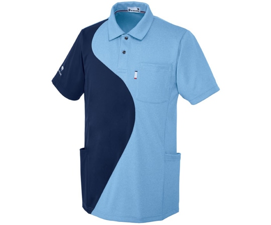 ルコックスポルティフ ワキポケットシャツ 4 ブルー杢×ネイビー ベツスン UZL3204 1枚（ご注文単位1枚）【直送品】