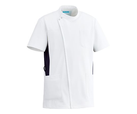 KAZEN メンズジャケット半袖 ホワイトxネイビー 3L 057-28 3L 1枚(ご注文単位1枚)【直送品】