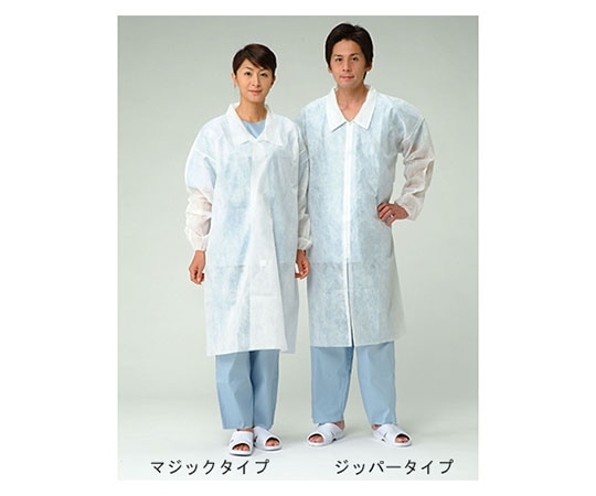 メディテックジャパン 不織布白衣(ジッパータイプ) Mサイズ 100枚入 DHZ-M 1ケース(ご注文単位1ケース)【直送品】