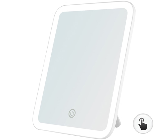 ヤマムラ LEDメイクアップミラー ホワイト YBM-1730 1個（ご注文単位1個）【直送品】