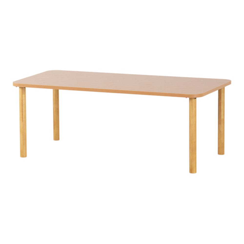 貞苅椅子製作所 メラミンテーブル ライトブラウン 長方形 6人掛けワイド A脚(木製脚・継脚) TM4-K18090 LB 1個(ご注文単位1個)【直送品】