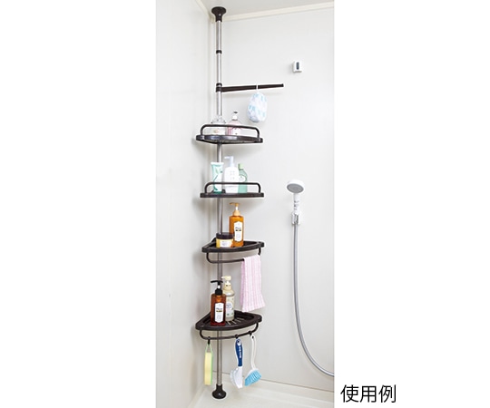 ベストコ ステンレス製 突っ張りコーナーラック 33.5×21.5×185~250cm ND-7835 1個（ご注文単位1個）【直送品】