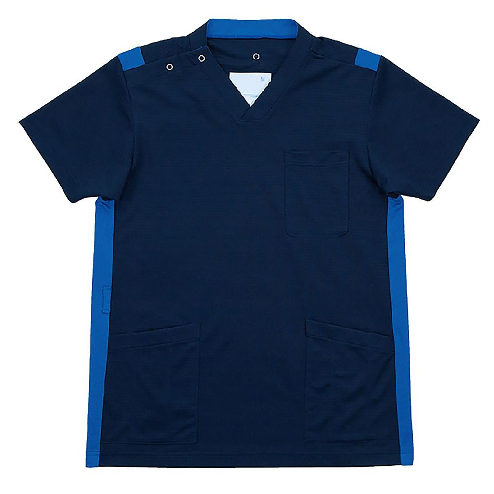 KIRAKU（トンボ） スクラブ ネイビー×ロイヤルブルー LL（身丈74cm） CM305-885 LL 1枚（ご注文単位1枚）【直送品】