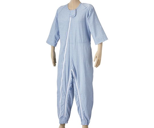 松本ナース産業 つなぎねまき ビエラ WファスナーII型ホックカバー付 ブルー S 4300 1枚（ご注文単位1枚）【直送品】