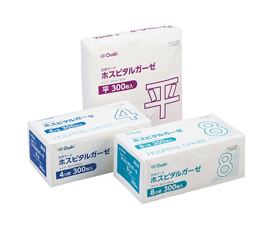 オオサキメディカル ホスピタルガーゼ 2ツ折 30cm×30cm 300枚入 11219 1パック（ご注文単位1パック）【直送品】