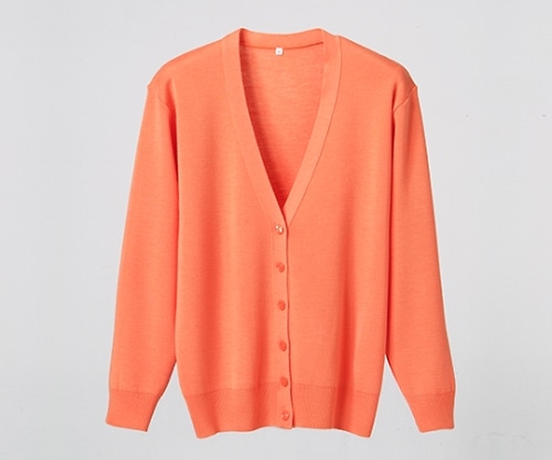 ディーフェイズ 抗ピル長袖カーディガン オレンジ 3L D1001 1枚(ご注文単位1枚)【直送品】