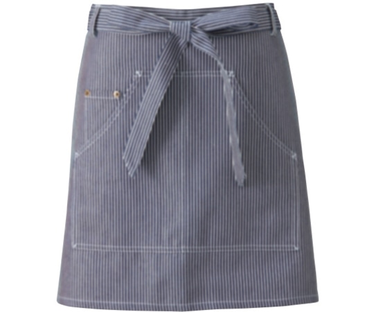 KAZEN サロンエプロン ヒッコリーストライプ フリー APK782-99 1枚（ご注文単位1枚）【直送品】