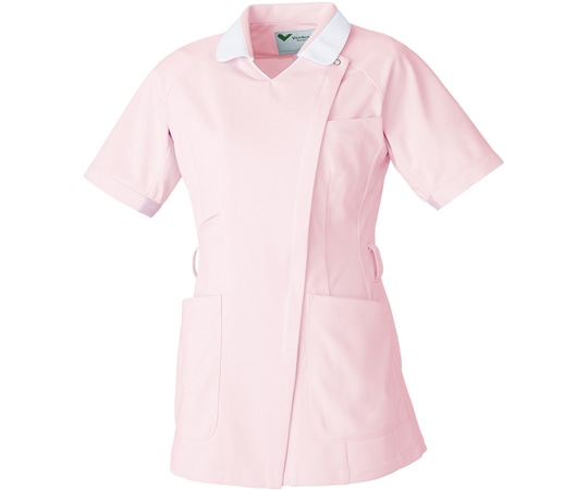 ミドリ安全 作業服 メディカルウェア ベルデクセル 女性用チュニック VEM235上 ピンク×ホワイト 5Lサイズ VEM235-UE-5L 1着(ご注文単位1着)【直送品】