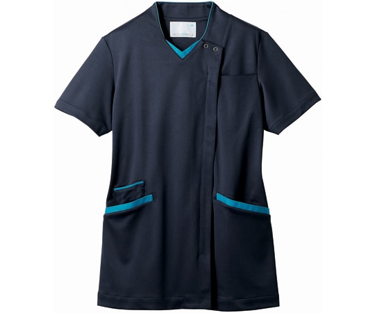 住商モンブラン スクラブ レディス 半袖 ダークネイビー/ターコイズ L 73-2253 L 1枚（ご注文単位1枚）【直送品】