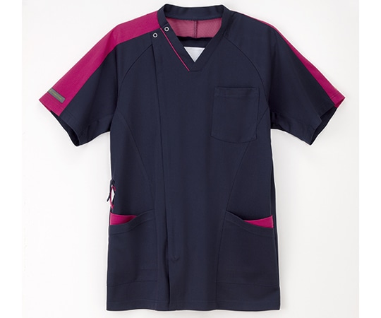 ナガイレーベン 男子スクラブ ネイビー+ピンク LL RF-5197 1枚(ご注文単位1枚)【直送品】