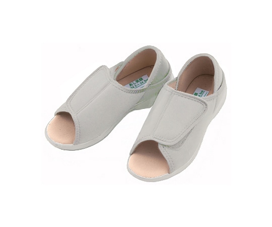 神戸生絲 かかとが踏めるルームシューズ（オープントゥタイプ） グレー・3L KT-2-グレー・3L 1足（ご注文単位1足）【直送品】