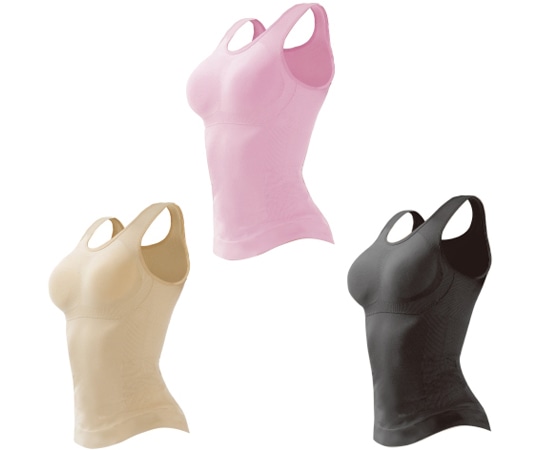 グローバル・ジャパン エアーフィットキャミソール3色組 S~M ブラック・ベージュ・ピンク  1着（ご注文単位1着）【直送品】
