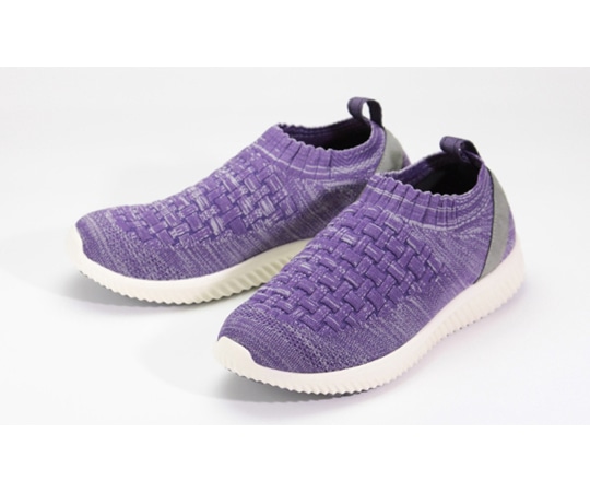 マリアンヌ製靴 ストレッチニットスニーカー パープル スリッポンタイプ 4L（27.0~27.5cm） WG140 1足（ご注文単位1足）【直送品】