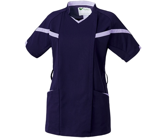 ミドリ安全 作業服 メディカルウェア ベルデクセル スクラブ VEM324上 ダークネイビー×ラベンダー 3Lサイズ VEM324-UE-3L 1着(ご注文単位1着)【直送品】