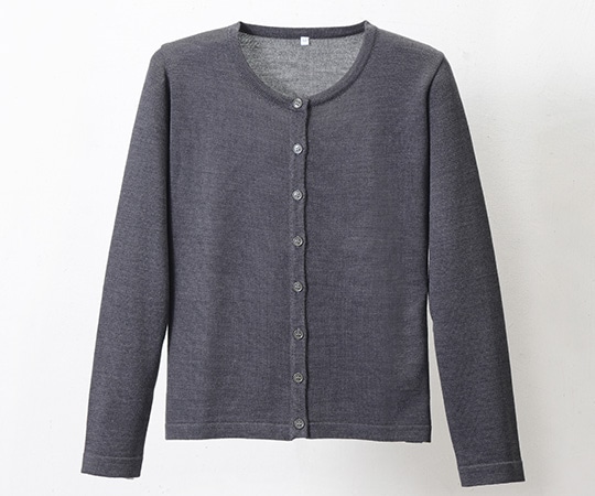 ディーフェイズ 抗ピル丸首カーディガン グレー M D-1005 1着(ご注文単位1着)【直送品】