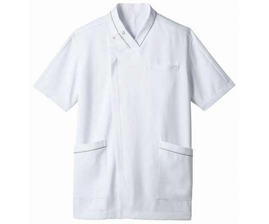 住商モンブラン スクラブ メンズ 半袖 白/グレー S 72-1300 S 1枚(ご注文単位1枚)【直送品】