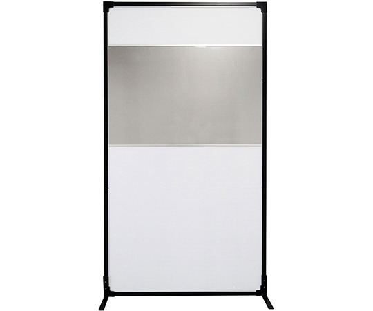 岐阜プラスチック工業 抗菌ウォール 軽量タイプ キャスター仕様 フル（透明窓付き）パネル ブラック FS5-1018F 1個（ご注文単位1個）【直送品】